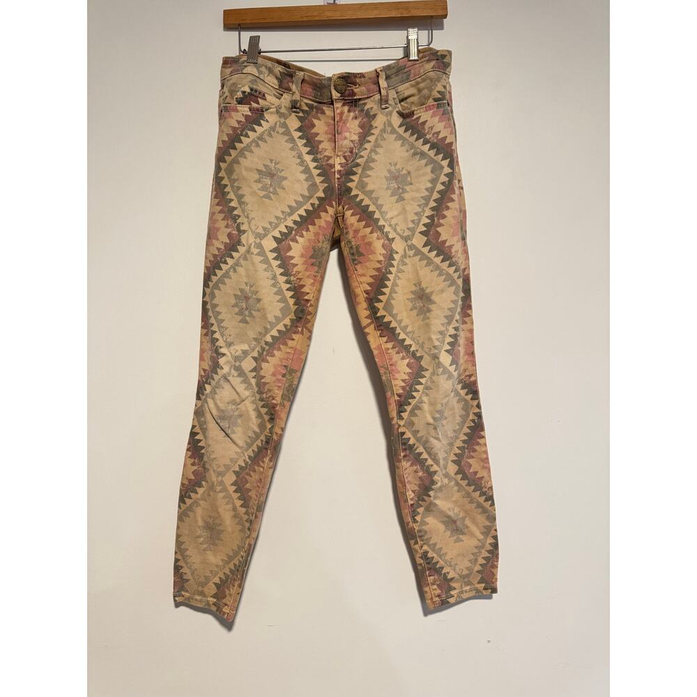 Current/Elliott The Stiletto Skinny Jeans 27 Desert Navajo Aztec Print USA Made